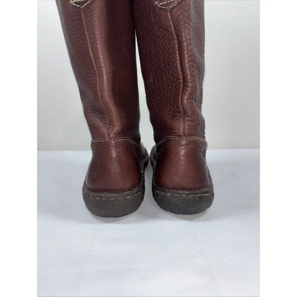 BORN Womens 9.5M Brown Pebbled Leather Boots W6807 Calf High Slouch Comfort Chic - Picture 5 of 14